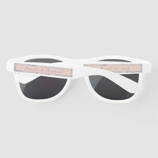 Elegant Peach and Gray Marbled Sunglasses (Back)