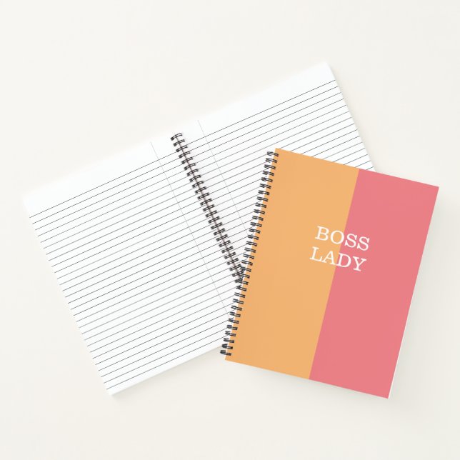 Elegant Peach and Orange Colorblock  Notebook (Inside)
