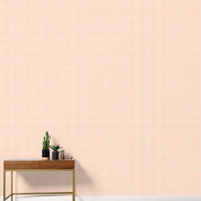 Elegant Peach and Pink Extra Small Geometric Motif Wallpaper (Hallway)
