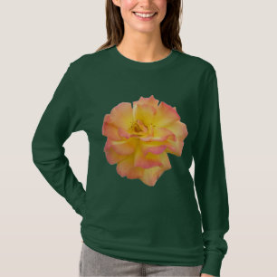 Elegant Peach and Yellow Rose Women's Long Sleeve  T-Shirt