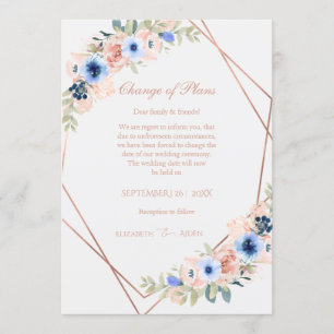 Elegant Peach Blue Wedding Collection Invitation