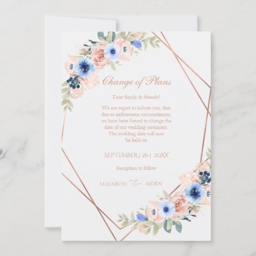 Elegant Peach Blue Wedding Collection Invitation