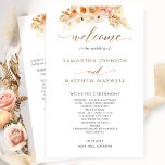 Elegant Peach Blush Delight Floral Wedding Program<br><div class="desc">Elegant Wedding program with beautiful watercolor floral details and modern hand written calligraphy elements. Ability to make text changes and adjustments by selecting customize further. Front with wedding ceremony details, back with wedding party names and thank you message for your guests. Floral in a beautiful blend of peach, orange, blush,...</div>