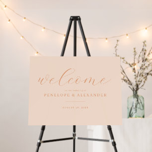 Elegant Peach Calligraphy Foam Board