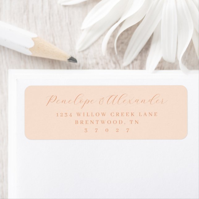 Elegant Peach Calligraphy Label (Insitu)