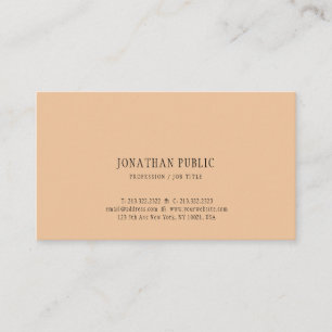 Elegant Peach Color Modern Minimalist Template Top Business Card