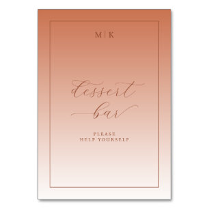 Elegant Peach Dessert Bar Sign Table Number