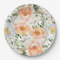Elegant Peach Floral Baby Bloom Girl Baby Shower