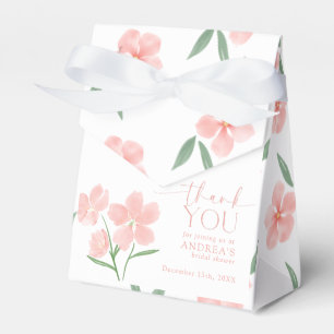 Elegant Peach Floral Bridal Shower Favor Boxes