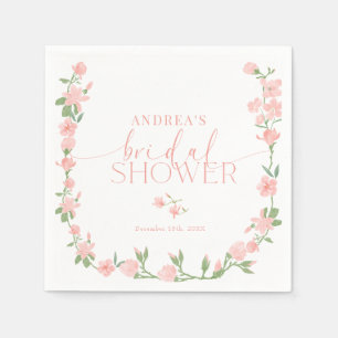 Elegant Peach Floral Garden Bridal Shower Napkins