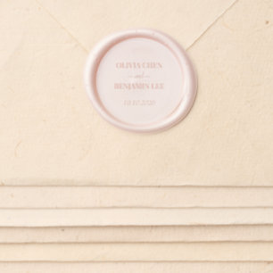 Elegant Peach Floral & Gold Lattice Wax Seal Sticker