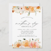 Elegant Peach Floral Mother's Day Brunch Invitation (Front)