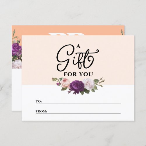 Elegant Peach Floral Shop Gift Certificate Card