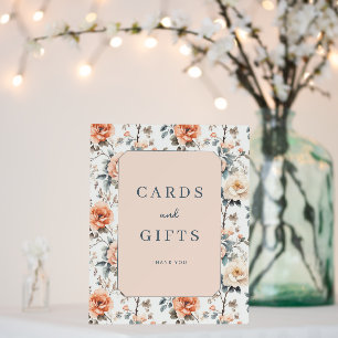 Elegant Peach Floral Vintage Foam Board