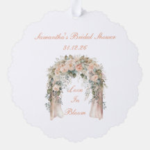 Elegant Peach Floral Wedding Favor Tags