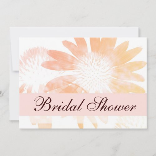 Elegant Peach Flower Bridal Shower Invitation