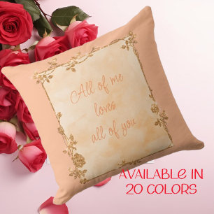 Elegant Peach Fuzz Sparkle Frame Valentine Throw Pillow