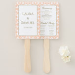 Elegant Peach Hand Fan Wedding Program