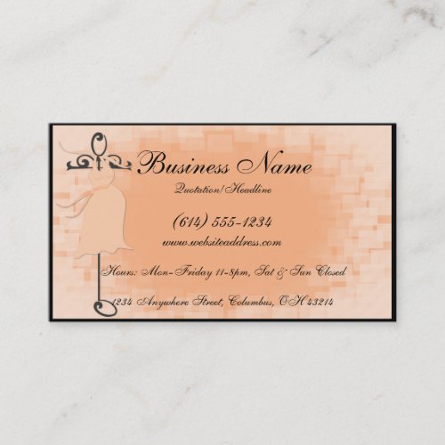 Elegant Peach Maternity Dress Business Cards
