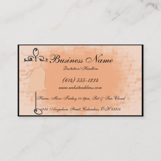 Customizable Elegant Peach Maternity Dress Business Cards