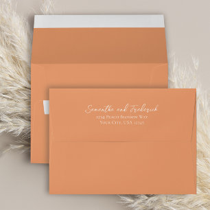 Elegant Peach Minimalist Custom Wedding Envelope