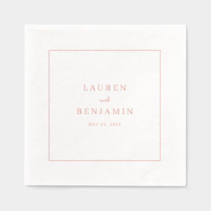 Elegant Peach Minimalist Foil Napkins