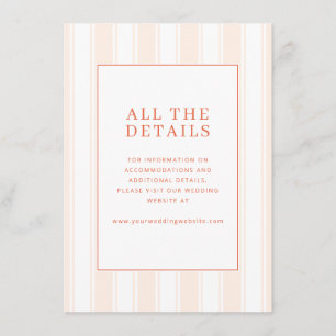 Elegant Peach Minimalist Stripes Enclosure Card