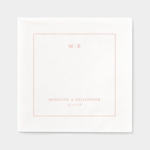 Elegant Peach Minimalist Typographic Foil Napkins