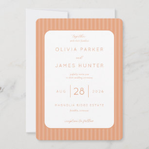 Elegant Peach Minimalist Wedding Invitation