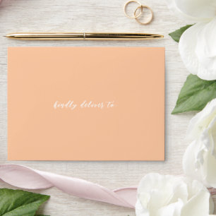 Elegant Peach Modern Wedding Envelope
