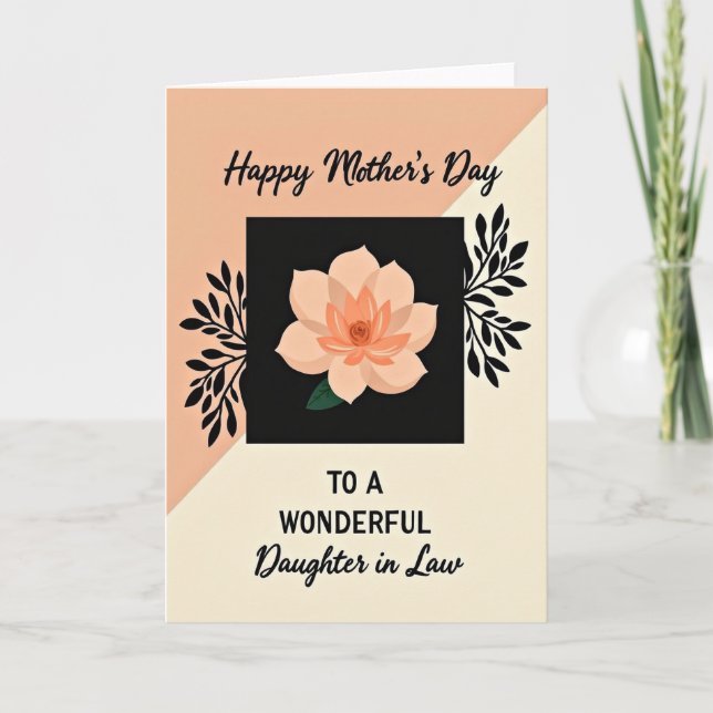 Elegant Peach Mothers Day Card (Front)