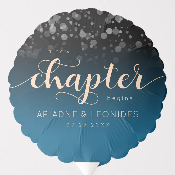 Elegant Peach Mykonos Blue Wedding A New Chapter Balloon