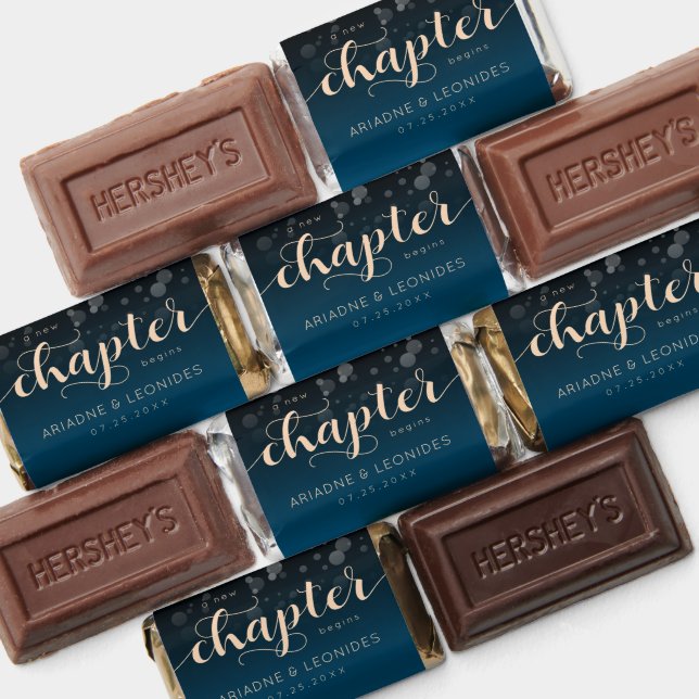 Elegant Peach Oceanic Blue Wedding A New Chapter Hershey's Miniatures (Assorted)