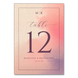Elegant Peach Ombre Table Number