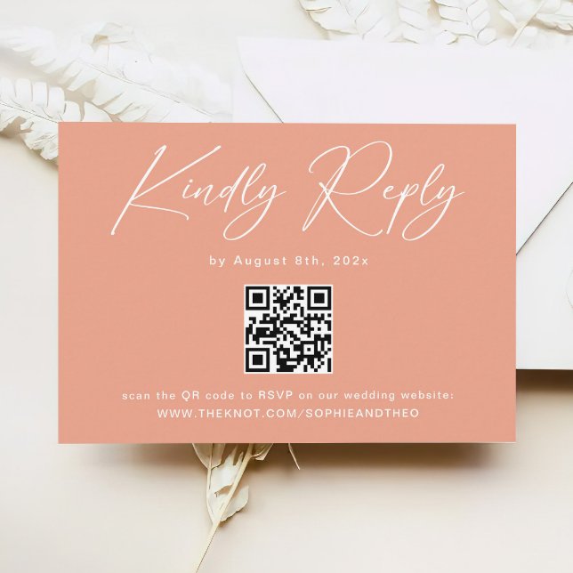 Elegant Peach Orange Wedding RSVP  Enclosure Card (Creator Uploaded)