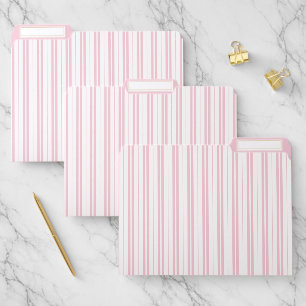 Elegant Peach Pink Striped Pattern Baby Shower File Folder