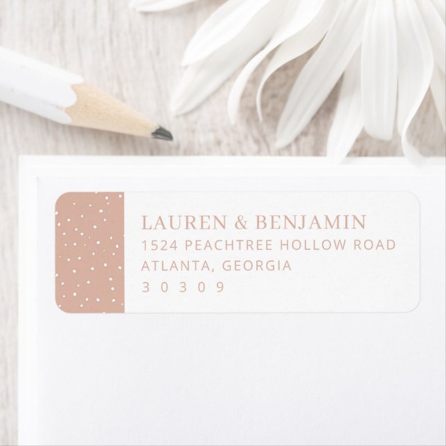 Elegant Peach Polka Dots Label (Insitu)