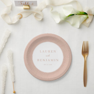 Elegant Peach Polka Dots Paper Plates