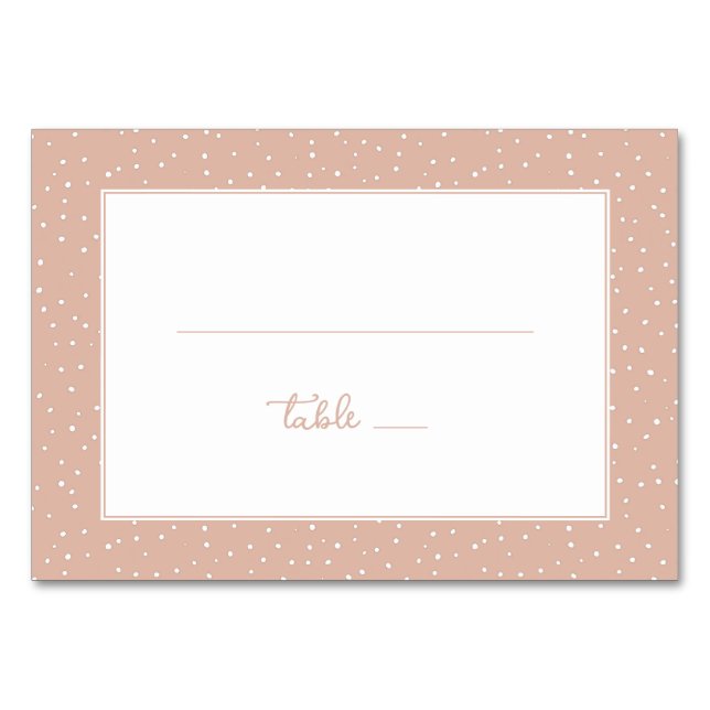 Elegant Peach Polka Dots Table Number (Front)