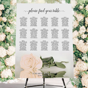 Elegant Peach Rose 15 Table Wedding Seating Chart Foam Board