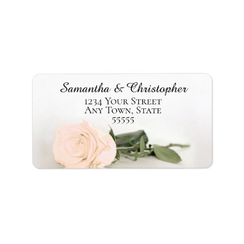 Elegant Peach Rose Wedding Address Label