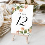 Elegant Peach Rose Wedding  Table Number<br><div class="desc">Add a touch of elegance to your wedding reception with our Elegant Watercolor Peach Rose wedding table cards. Featuring delicate peach and ivory roses with lush green foliage, these cards beautifully display the table number on both sides. Perfect for guiding your guests to their designated tables while complementing the enchanting...</div>