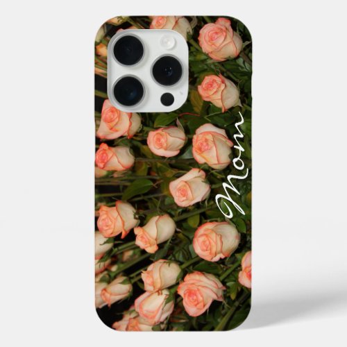  Elegant Peach Roses iPhone 15 Pro Case