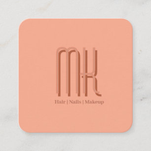 Elegant Peach Salon Monogram Appointment Card