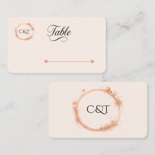 Elegant Peach Sparkle Wedding Script Calligraphy Place Card