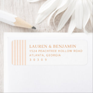 Elegant Peach Stripes Label