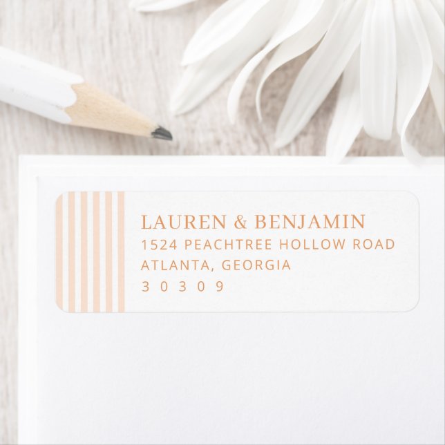 Elegant Peach Stripes Label (Insitu)
