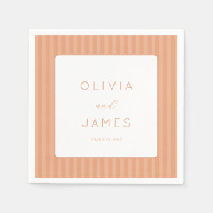 Elegant Peach Stripes Napkins