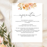 Elegant Peach Wedding Details / Information