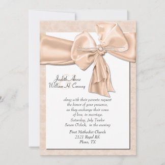 Elegant Peach Wedding Invitation